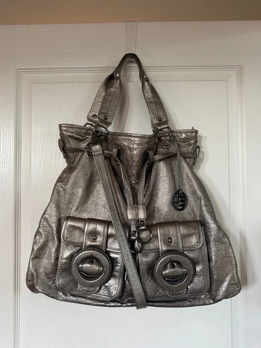 Elliott Lucca “ Estella “ Metallic Leather All Carry Handbag